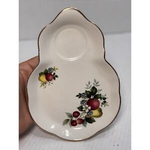 Vintage Old Foley James Kent England Fruit‎ Candy Dish Gold Trim Staffordshire